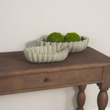 Camelia Fluted Sage Green Paper Mache Long Centerpiece Bowl from Mercana - Luna Furniture