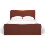 Solene Queen Upholstered Bedframe w/ Footbed | Curved Headboard | Burgundy Fabric from Mercana - Luna Furniture