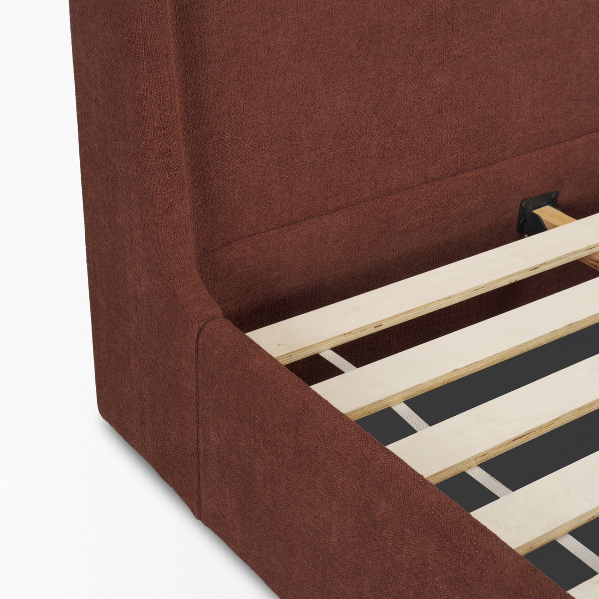 Solene Queen Upholstered Bedframe w/ Footbed | Curved Headboard | Burgundy Fabric from Mercana - Luna Furniture