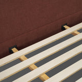 Solene Queen Upholstered Bedframe w/ Footbed | Curved Headboard | Burgundy Fabric from Mercana - Luna Furniture
