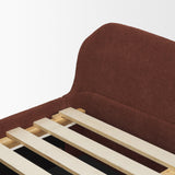 Solene Queen Upholstered Bedframe w/ Footbed | Curved Headboard | Burgundy Fabric from Mercana - Luna Furniture