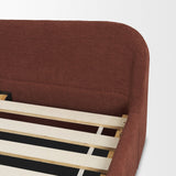 Solene Queen Upholstered Bedframe w/ Footbed | Curved Headboard | Burgundy Fabric from Mercana - Luna Furniture