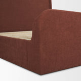 Solene Queen Upholstered Bedframe w/ Footbed | Curved Headboard | Burgundy Fabric from Mercana - Luna Furniture