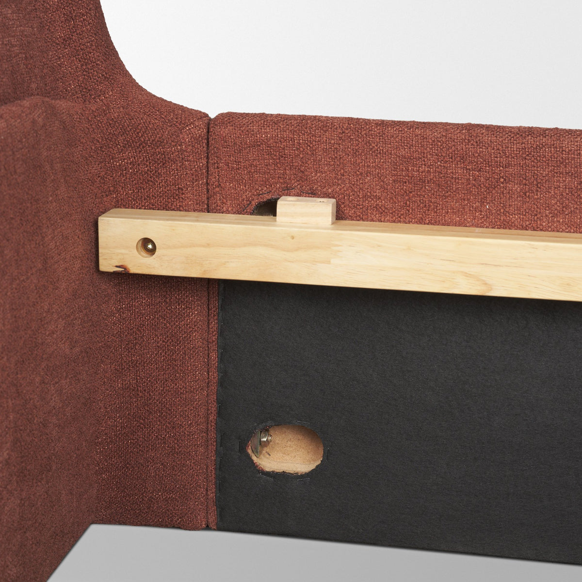 Solene Queen Upholstered Bedframe w/ Footbed | Curved Headboard | Burgundy Fabric from Mercana - Luna Furniture