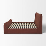 Solene Queen Upholstered Bedframe w/ Footbed | Curved Headboard | Burgundy Fabric from Mercana - Luna Furniture