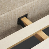 Solene Queen Upholstered Bedframe w/ Footbed | Curved Headboard | Oatmeal Fabric from Mercana - Luna Furniture