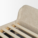Solene Queen Upholstered Bedframe w/ Footbed | Curved Headboard | Oatmeal Fabric from Mercana - Luna Furniture