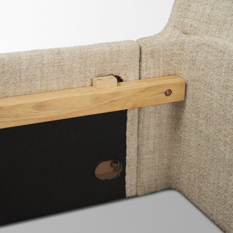Solene Queen Upholstered Bedframe w/ Footbed | Curved Headboard | Oatmeal Fabric from Mercana - Luna Furniture