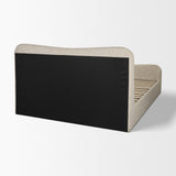 Solene Queen Upholstered Bedframe w/ Footbed | Curved Headboard | Oatmeal Fabric from Mercana - Luna Furniture