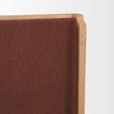 Holden Queen Upholstered Bedframe | Shelter Headboard | Burgundy Performance Fabric from Mercana - Luna Furniture