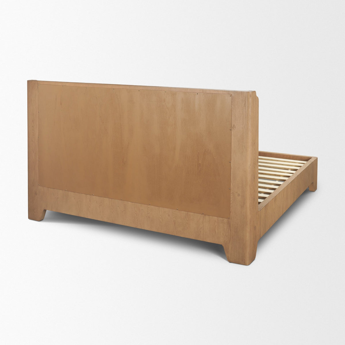 Holden Queen Upholstered Bedframe | Shelter Headboard | Burgundy Performance Fabric from Mercana - Luna Furniture