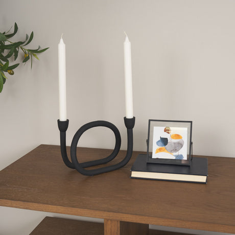 Serpens Black Metal Large Candleholder from Mercana - Luna Furniture