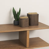 Benton Brown Wood w/ Brass Handle Decorative Box Set from Mercana - Luna Furniture