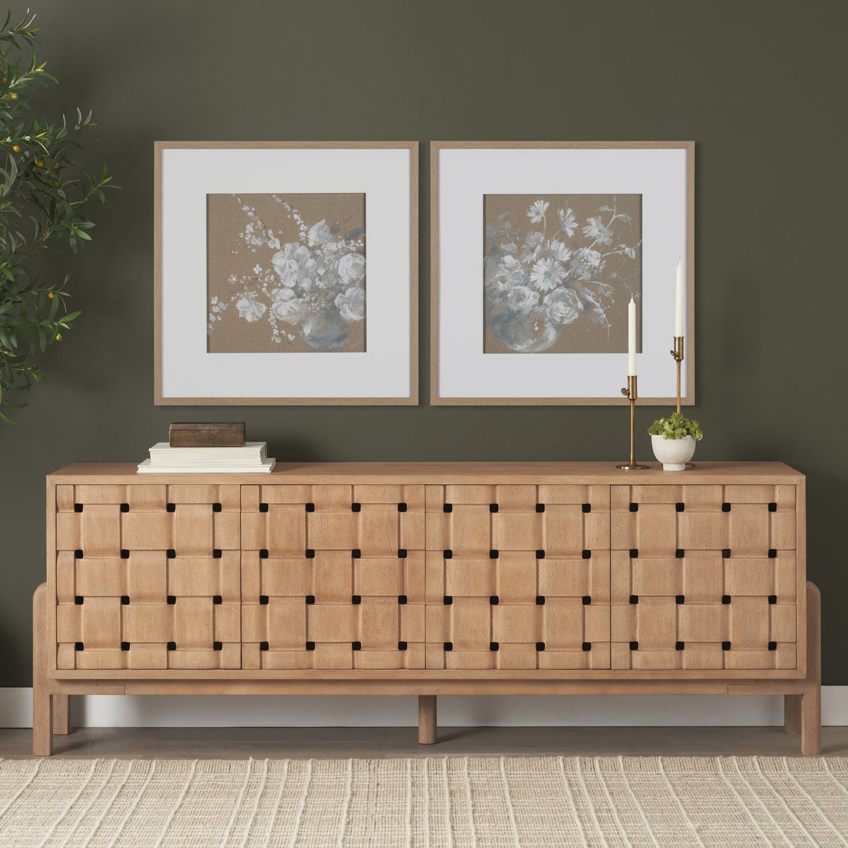 Fresh Flowers I by Mercana Studio Hand-Embellished Framed Artwork Matted under Glass from Mercana - Luna Furniture