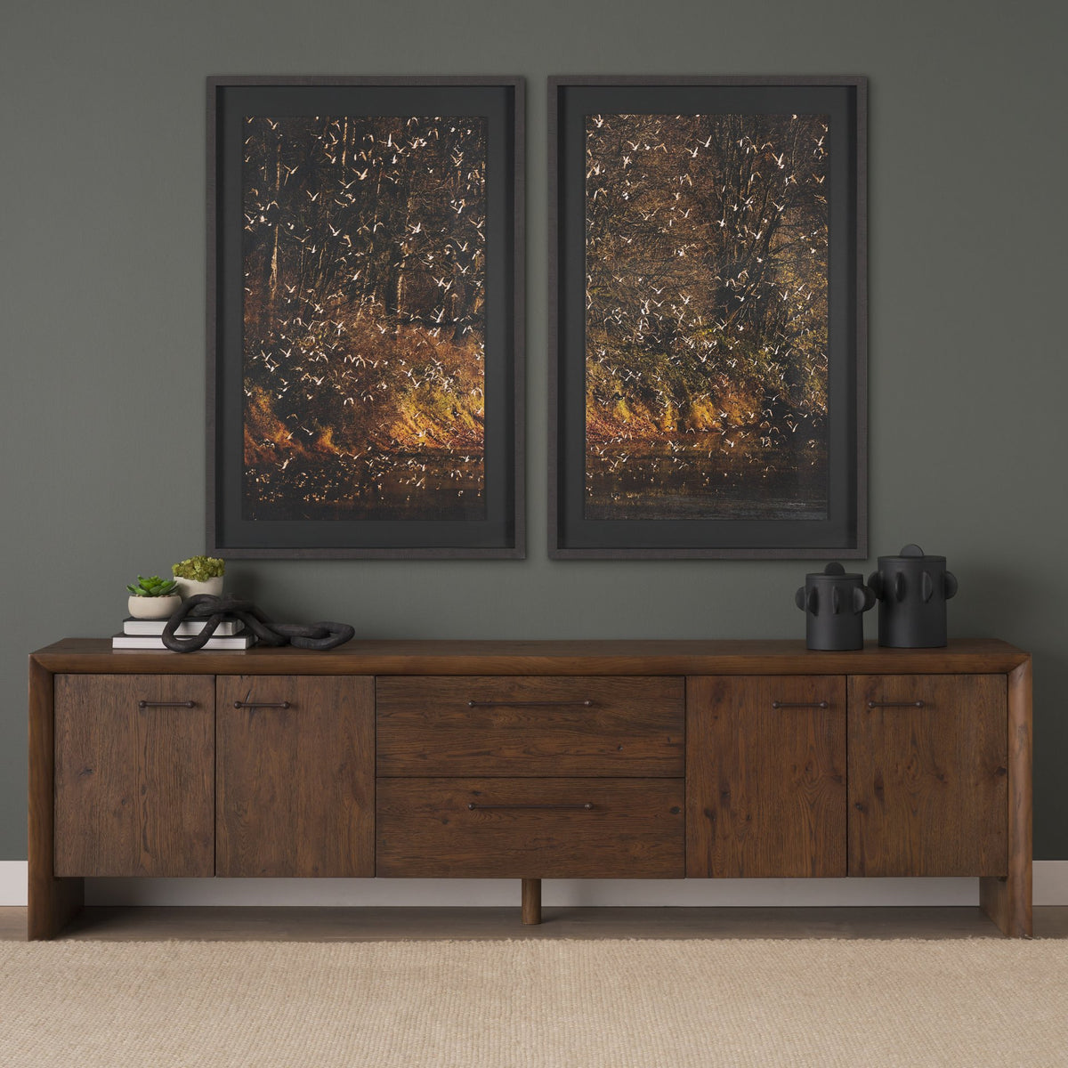 Gilded Flight by Chad Mackay Textured Framed Photo Print Matted under Glass (Set of 2) from Mercana - Luna Furniture