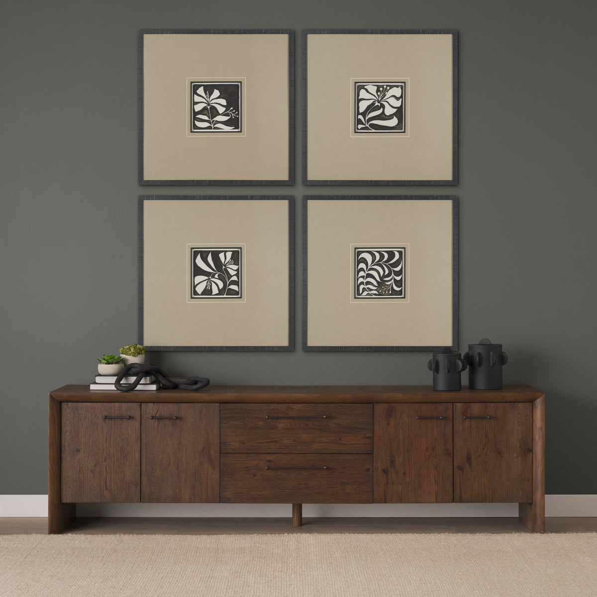 Spanish Tile Dark III by Mercana Studio Textured Framed Artwork Matted under Glass from Mercana - Luna Furniture