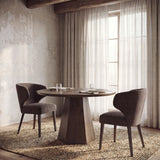 Niles Brown Fabric W/ Dark Brown Wooden Legs Wingback Dining Chair from Mercana - Luna Furniture