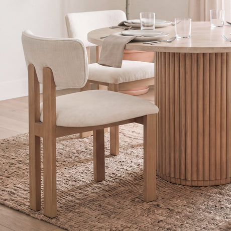 Soho Curved Open Back Cream w/ Light Brown Tripod Frame Dining Chair from Mercana - Luna Furniture
