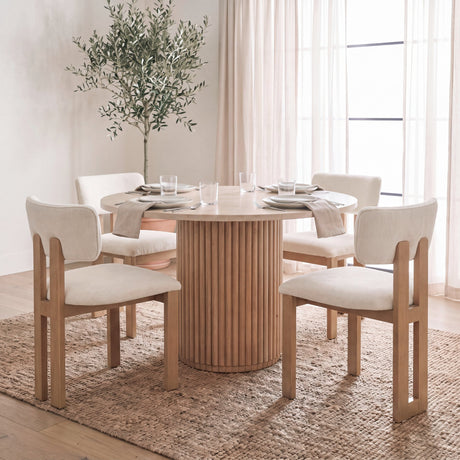 Soho Curved Open Back Cream w/ Light Brown Tripod Frame Dining Chair from Mercana - Luna Furniture