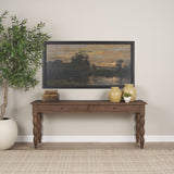 A River Landscape with Storks by Charles-Francois Daubigny Textured Framed Artwork Matted from Mercana - Luna Furniture
