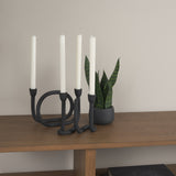 Serpens Black Metal Narrow Candle Holder from Mercana - Luna Furniture