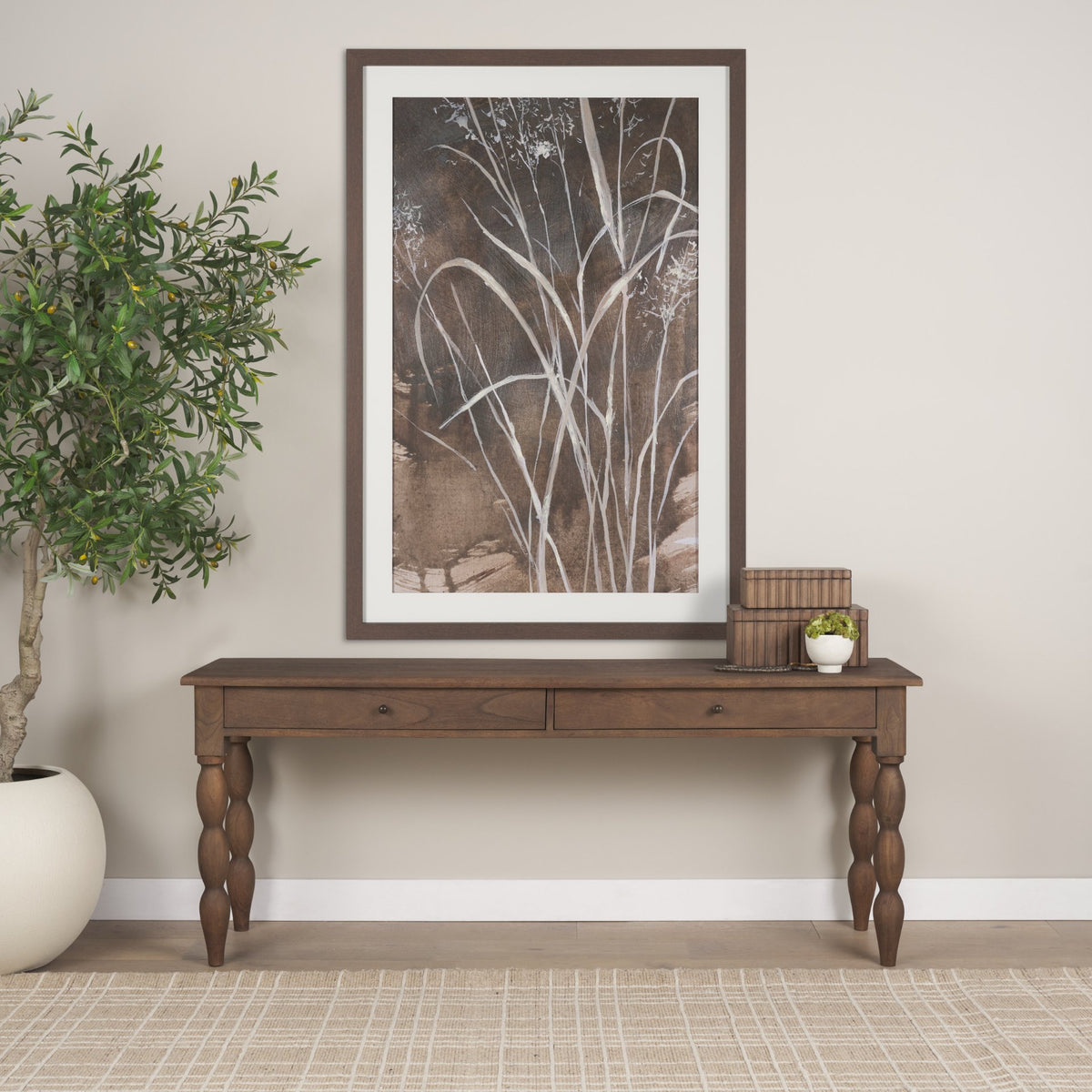 Strata Fluted Walnut Wood Decorative Box Set from Mercana - Luna Furniture