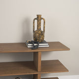 Aven Mottled Brown Glazed Ceramic Tall Neck Decorative Vase w/ Handles from Mercana - Luna Furniture