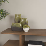 Tulano Medium Green and Brown Glass Vase from Mercana - Luna Furniture