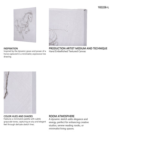 Horse I by Mercana Studio a Hand Embellished Textured Canvas from Mercana - Luna Furniture