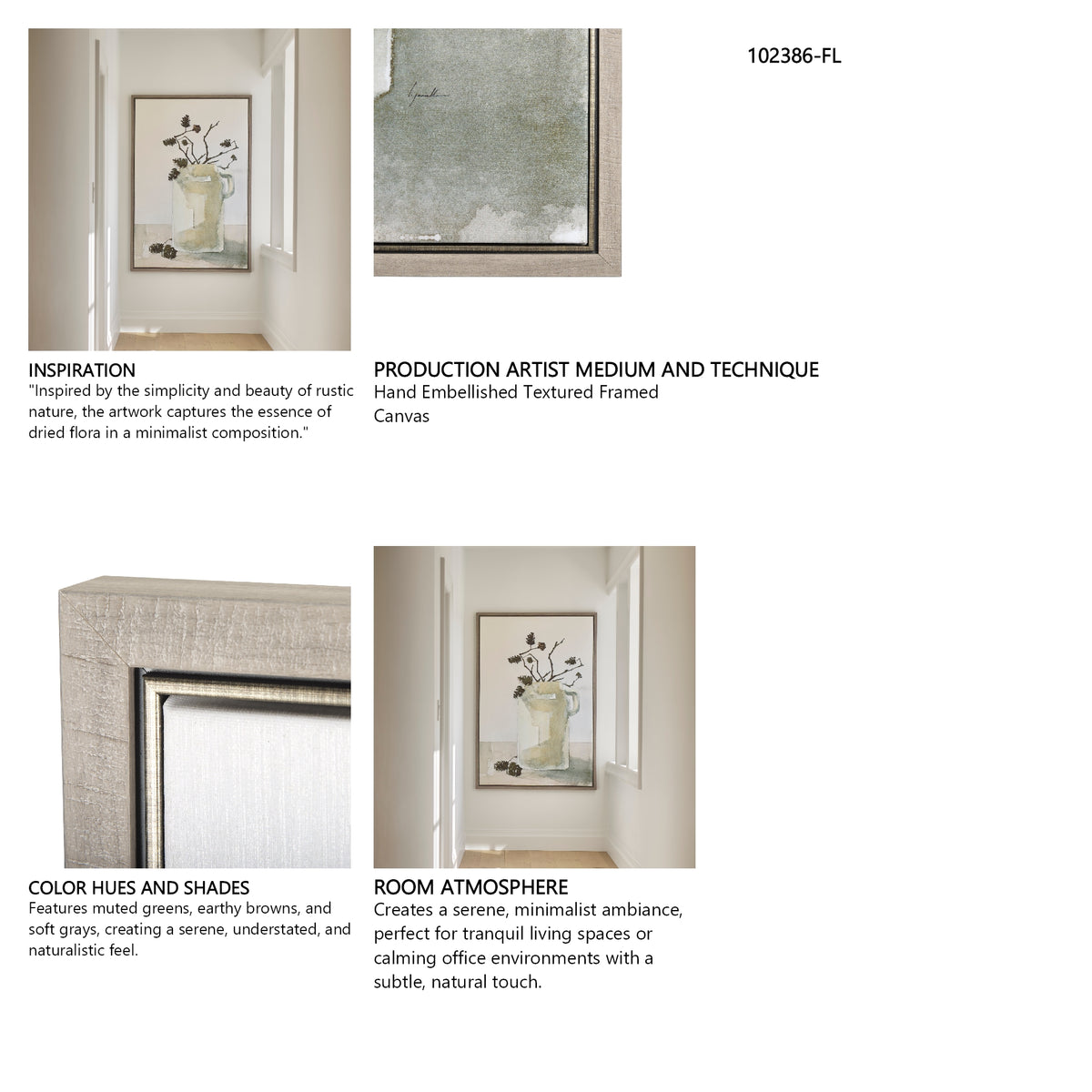 Earthenware by Mercana Studio a Hand Embellished Textured Framed Canvas