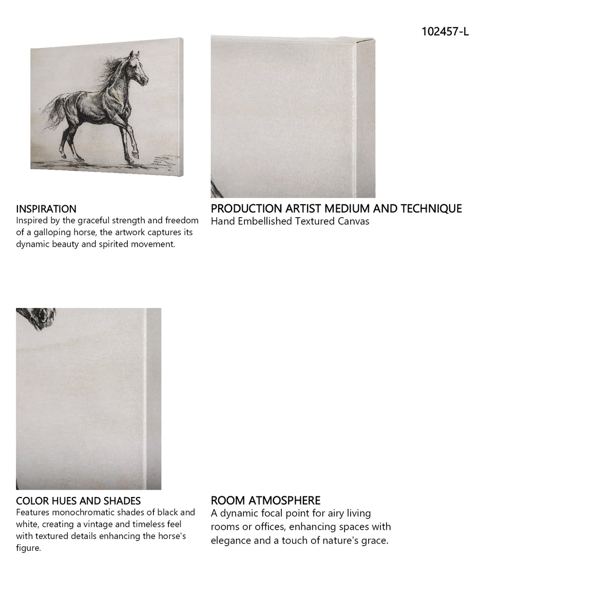 Old West Collection V ( Horse Sketch) by Mercana Studio a Hand Embellished Textured Canvas