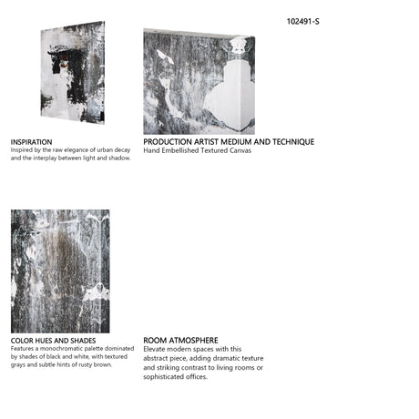 The Fog I by Mercana Studio a Hand Embellished Textured Canvas from Mercana - Luna Furniture
