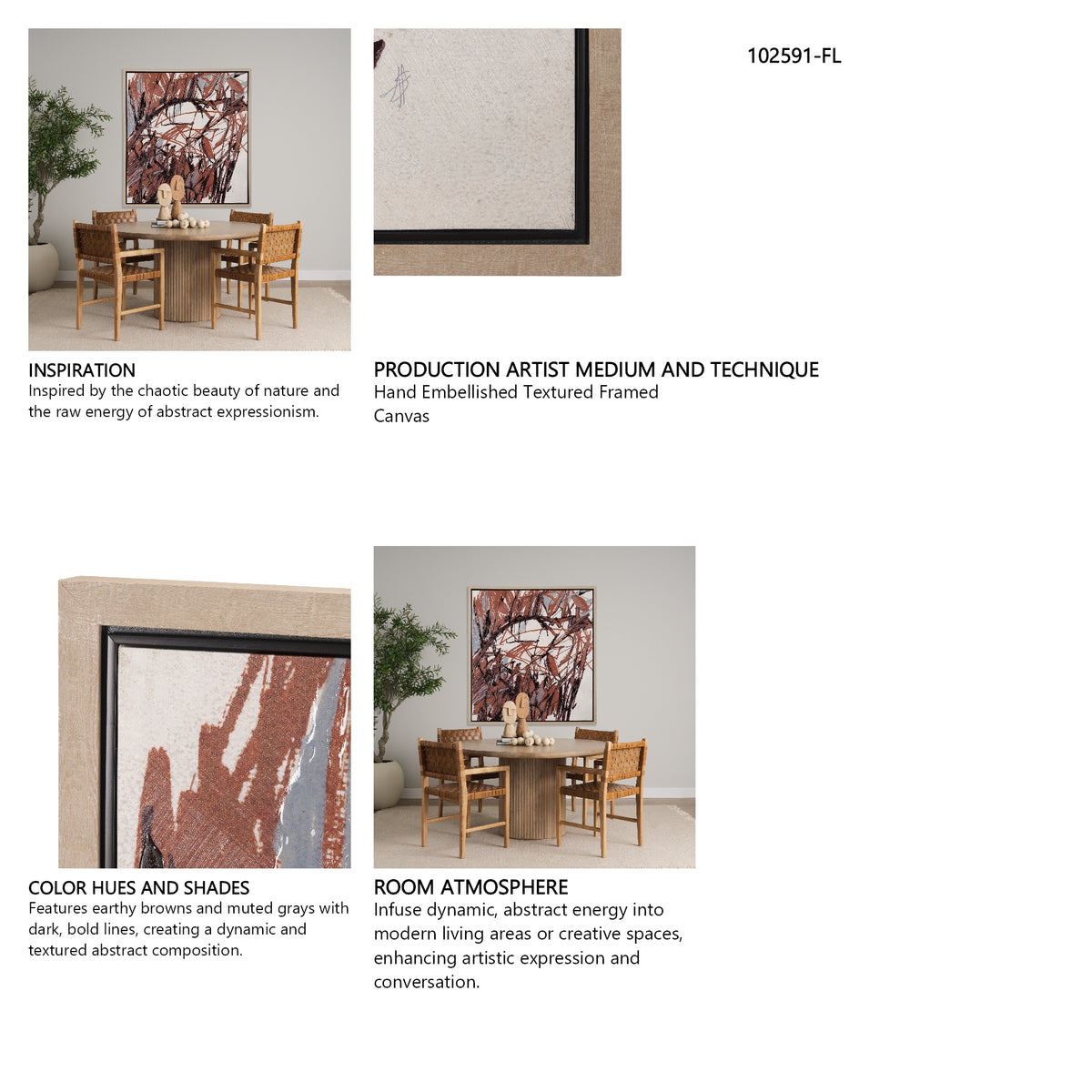 Raveled by Mercana Studio a Hand Embellished Textured Framed Canvas from Mercana - Luna Furniture