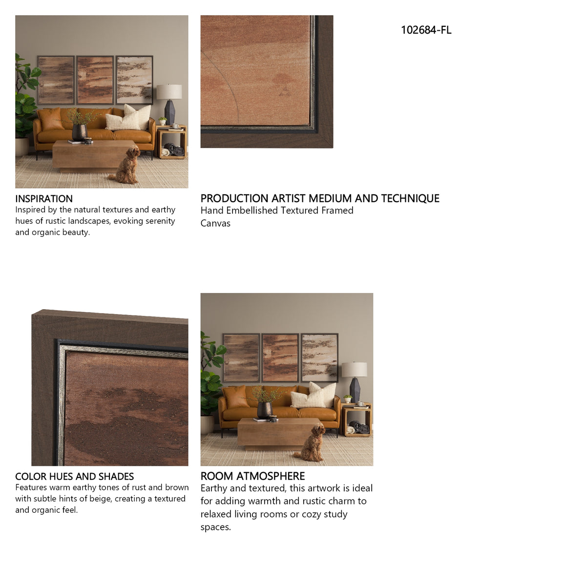 Ochre by Mercana Studio a Hand Embellished Textured Framed Canvas from Mercana - Luna Furniture