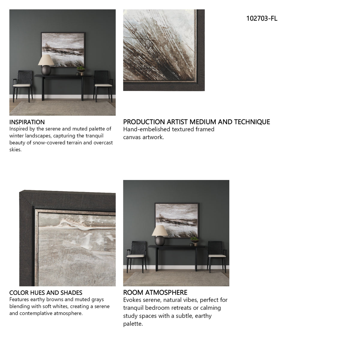 Quiet Horizons I by Mercana Studio Hand-Embellished Textured Framed Canvas Artwork from Mercana - Luna Furniture