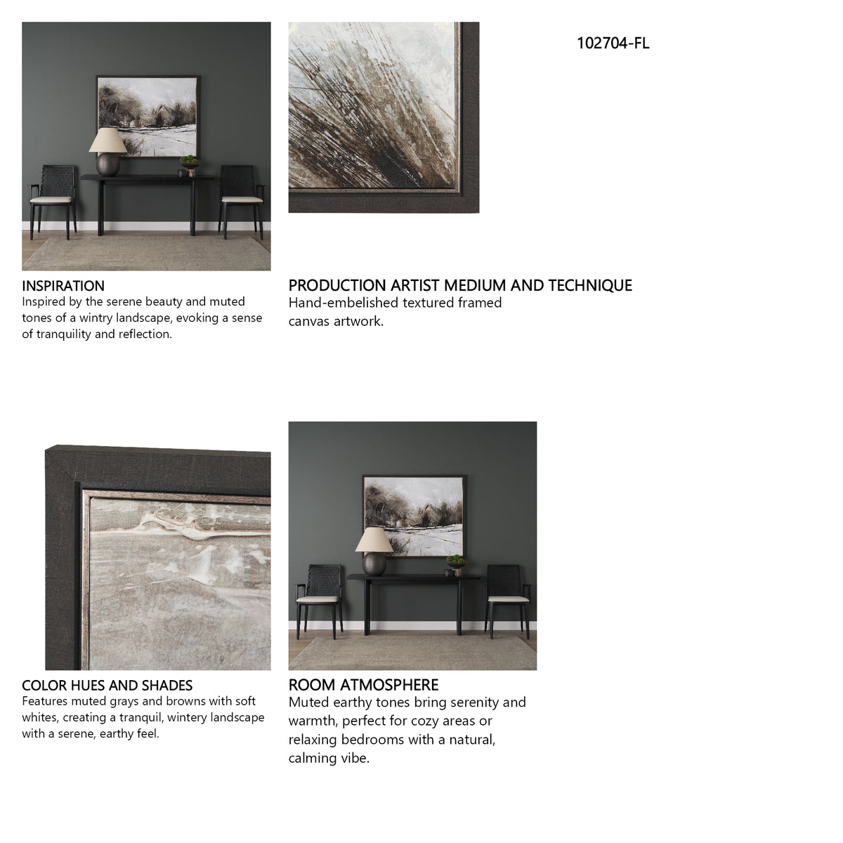 Quiet Horizons II by Mercana Studio Hand-Embellished Textured Framed Canvas Artwork