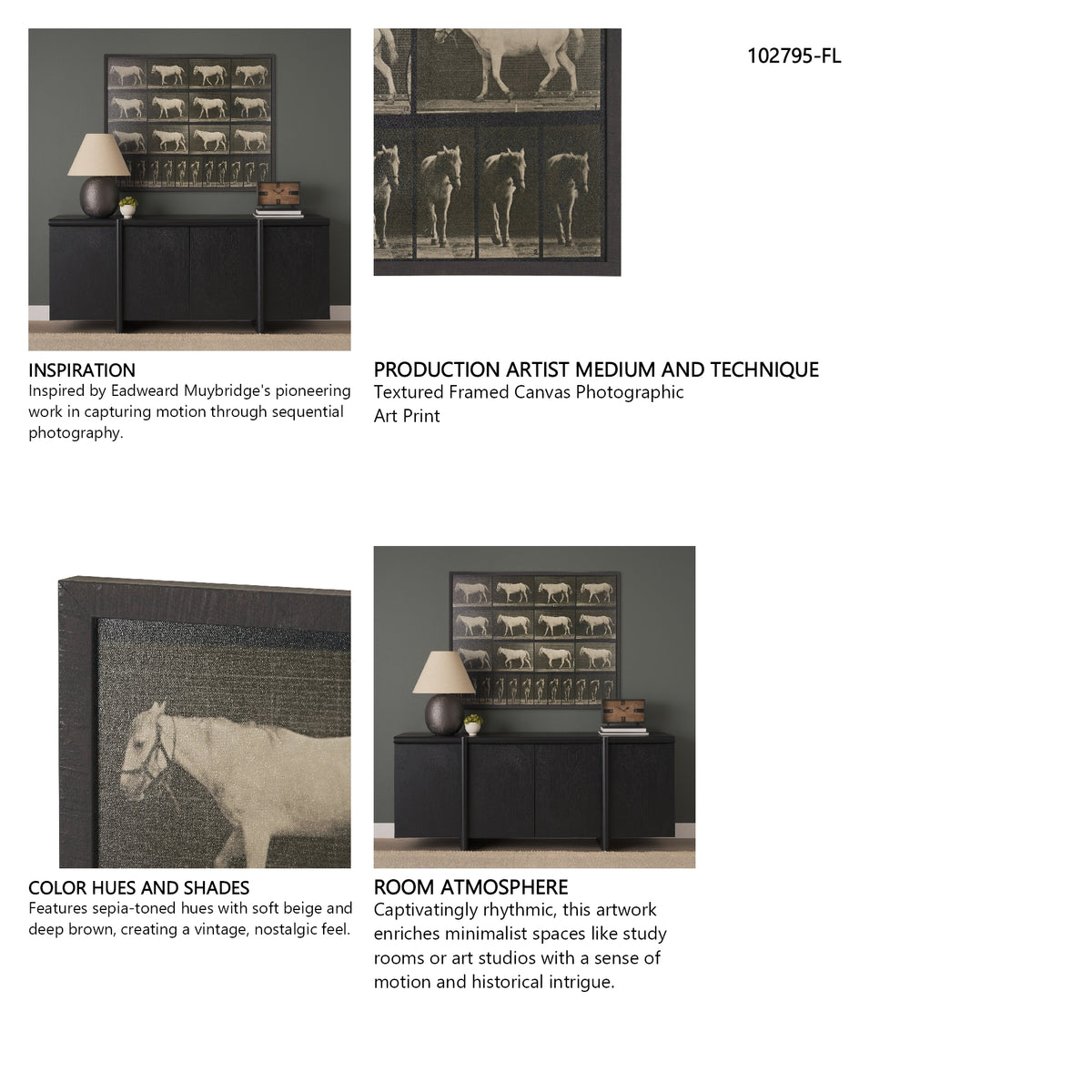 Walking Free by Eadweard Muybridge Textured Framed CanvasPhoto Print from Mercana - Luna Furniture