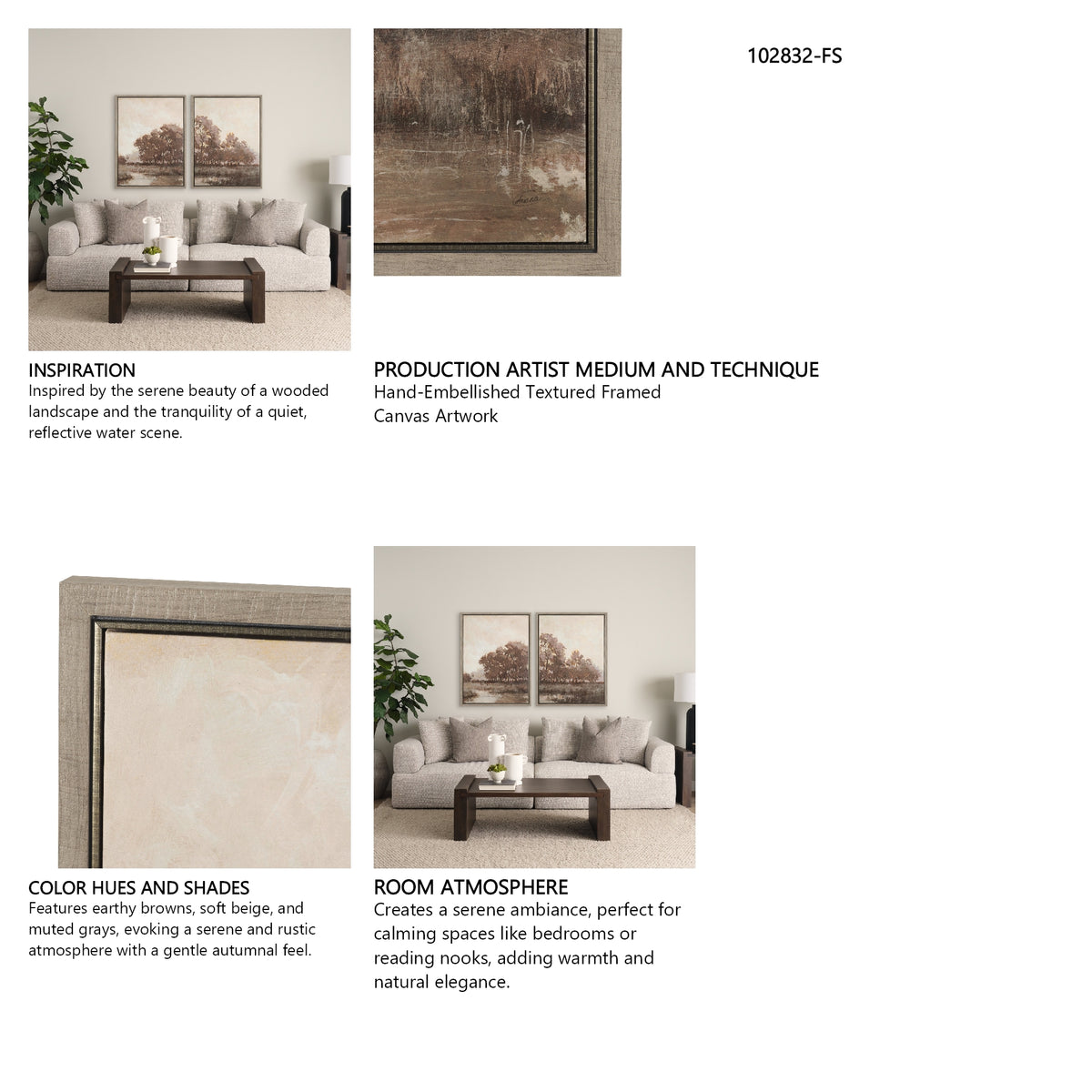 Calm Horizon I by Mercana Studio Hand-Embellished Textured Framed Canvas Artwork from Mercana - Luna Furniture