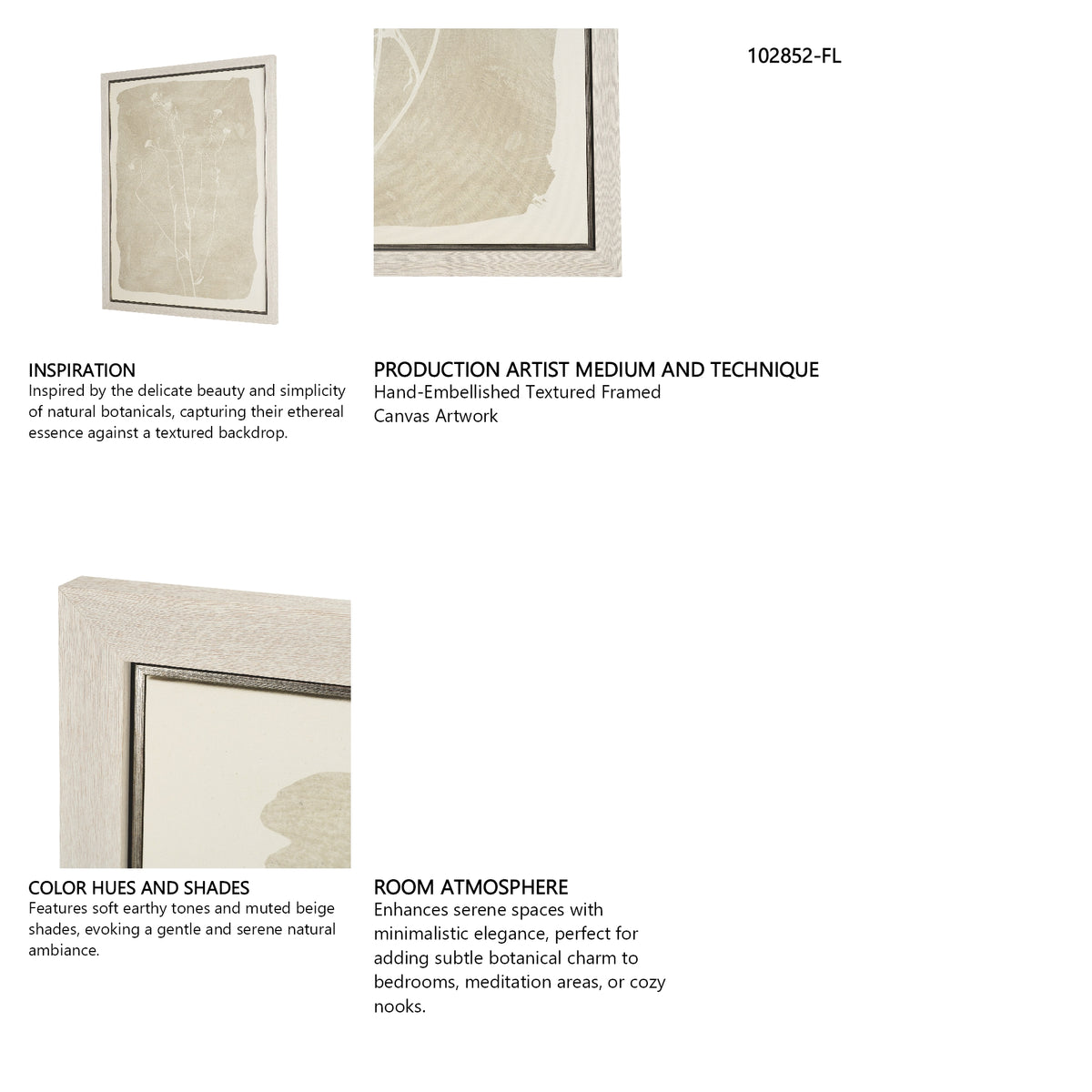 Field Study II: Bloom by Mercana Studio Hand-Embellished Textured Framed Canvas Artwork