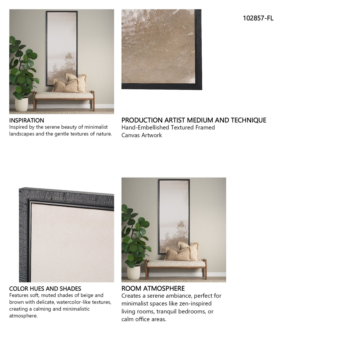 Lowland Fog B by Mercana Studio Hand-Embellished Textured Framed Canvas Artwork from Mercana - Luna Furniture