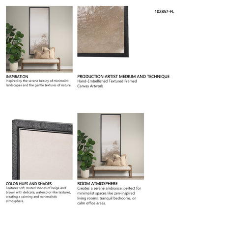 Lowland Fog B by Mercana Studio Hand-Embellished Textured Framed Canvas Artwork from Mercana - Luna Furniture