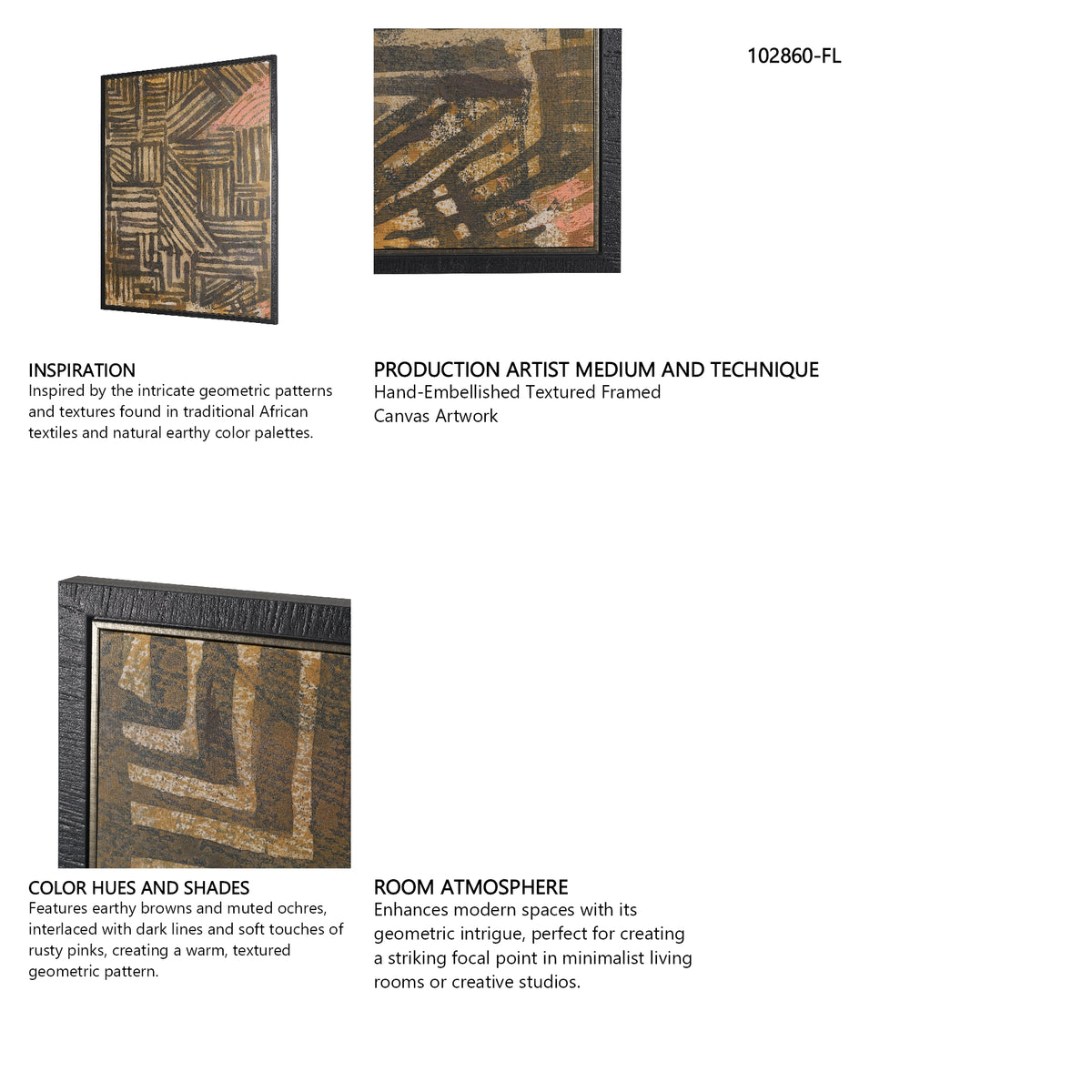 Bronze Geometry II by Mercana Studio Hand-Embellished Textured Framed Canvas Artwork from Mercana - Luna Furniture
