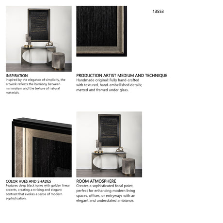 OM-Gold Lines by Studio M a handmade Original Framed Artwork under Glass from Mercana - Luna Furniture