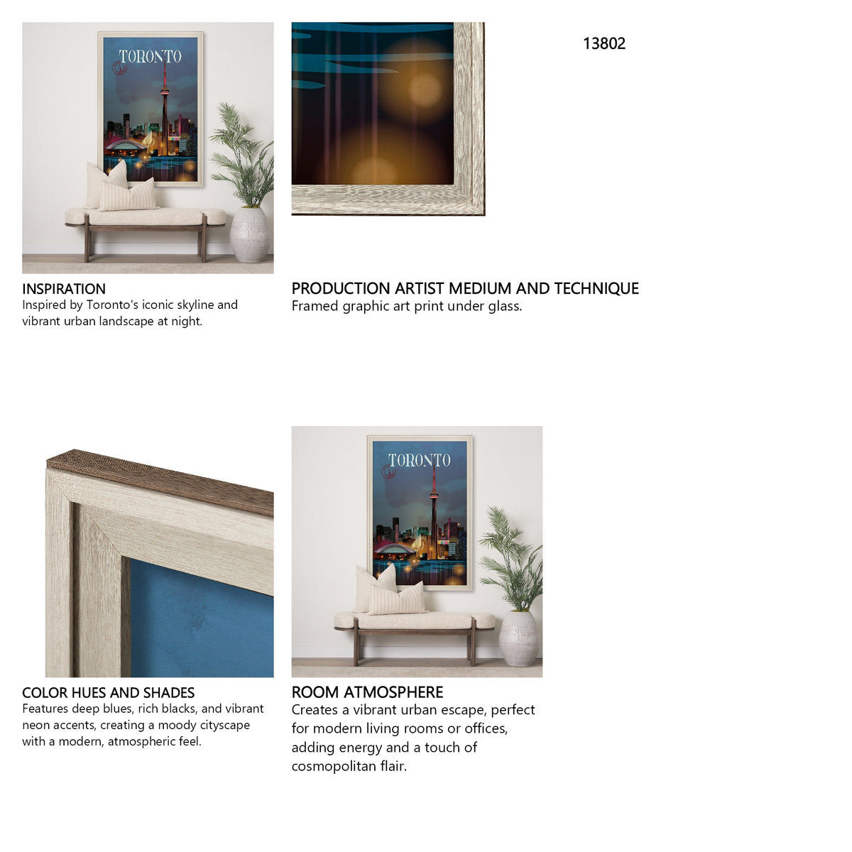 Toronto Go Canada (XL) by Mercana Studio a Hand Embellished Decograph Framed Art Print under Glass from Mercana - Luna Furniture