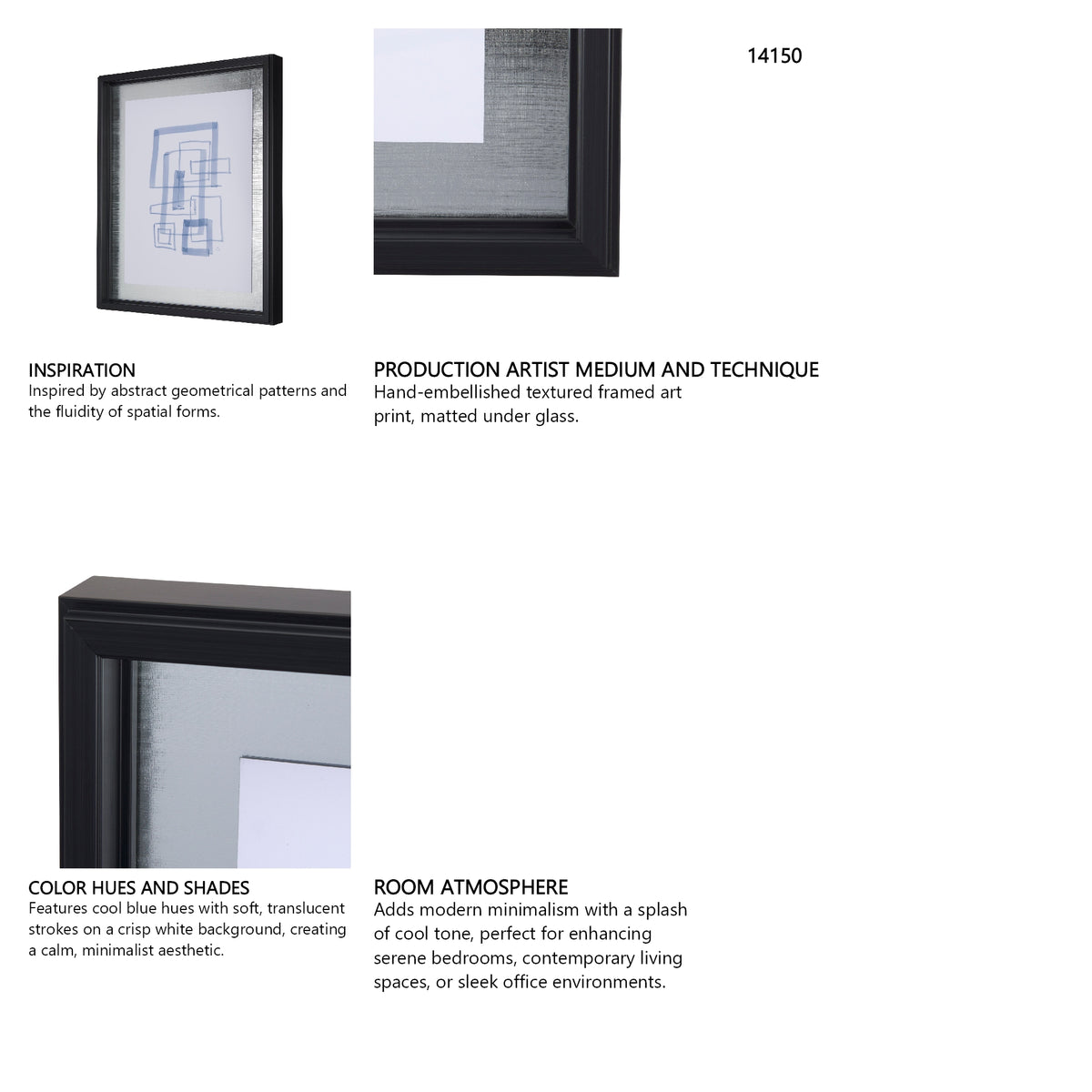 Lines IV by Mercana Studio a Hand Embellished Textured Framed Art Print Matted under Glass from Mercana - Luna Furniture
