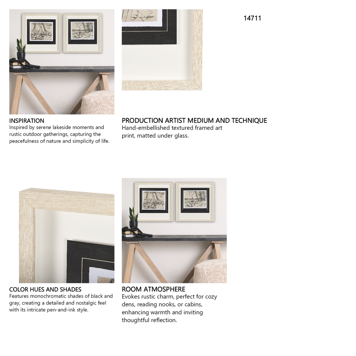 Fireside I by Mercana Studio a Hand Embellished Textured Framed Art Print Matted under Glass from Mercana - Luna Furniture