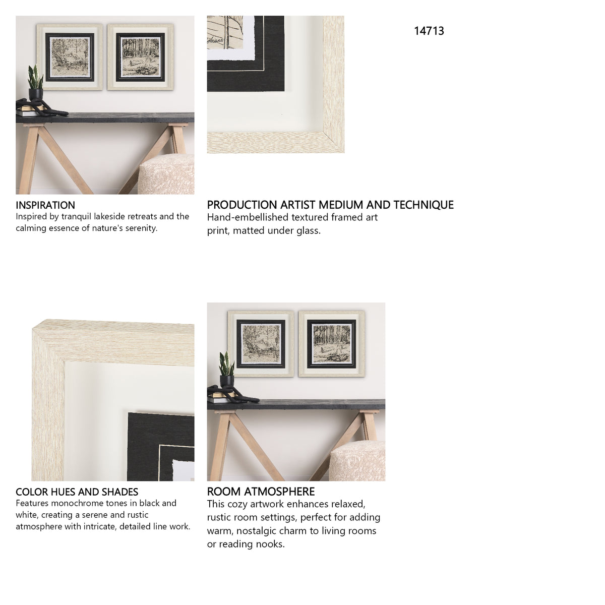 Fireside III by Mercana Studio a Hand Embellished Textured Framed Art Print Matted under Glass from Mercana - Luna Furniture