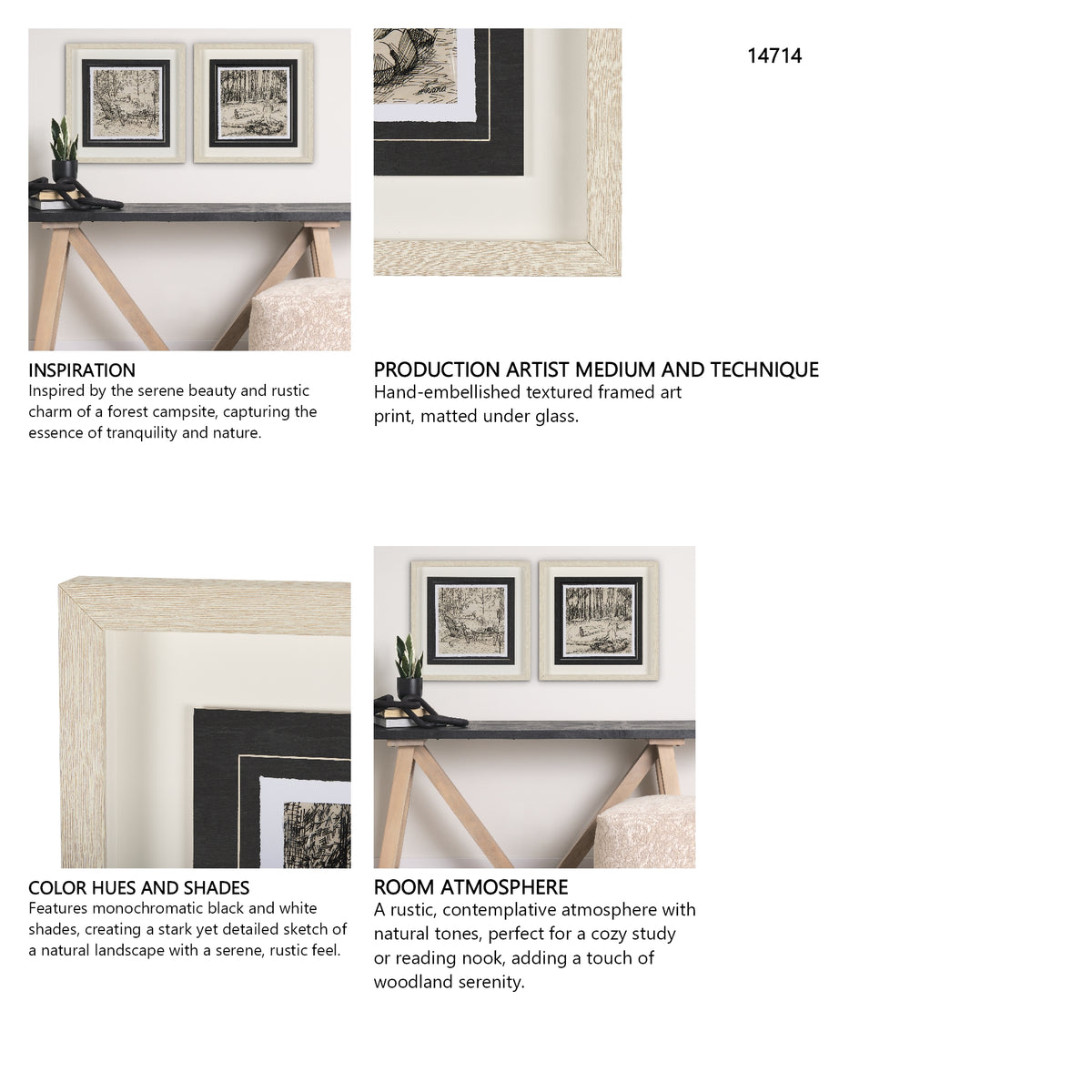 Fireside IV by Mercana Studio a Hand Embellished Textured Framed Art Print Matted under Glass from Mercana - Luna Furniture