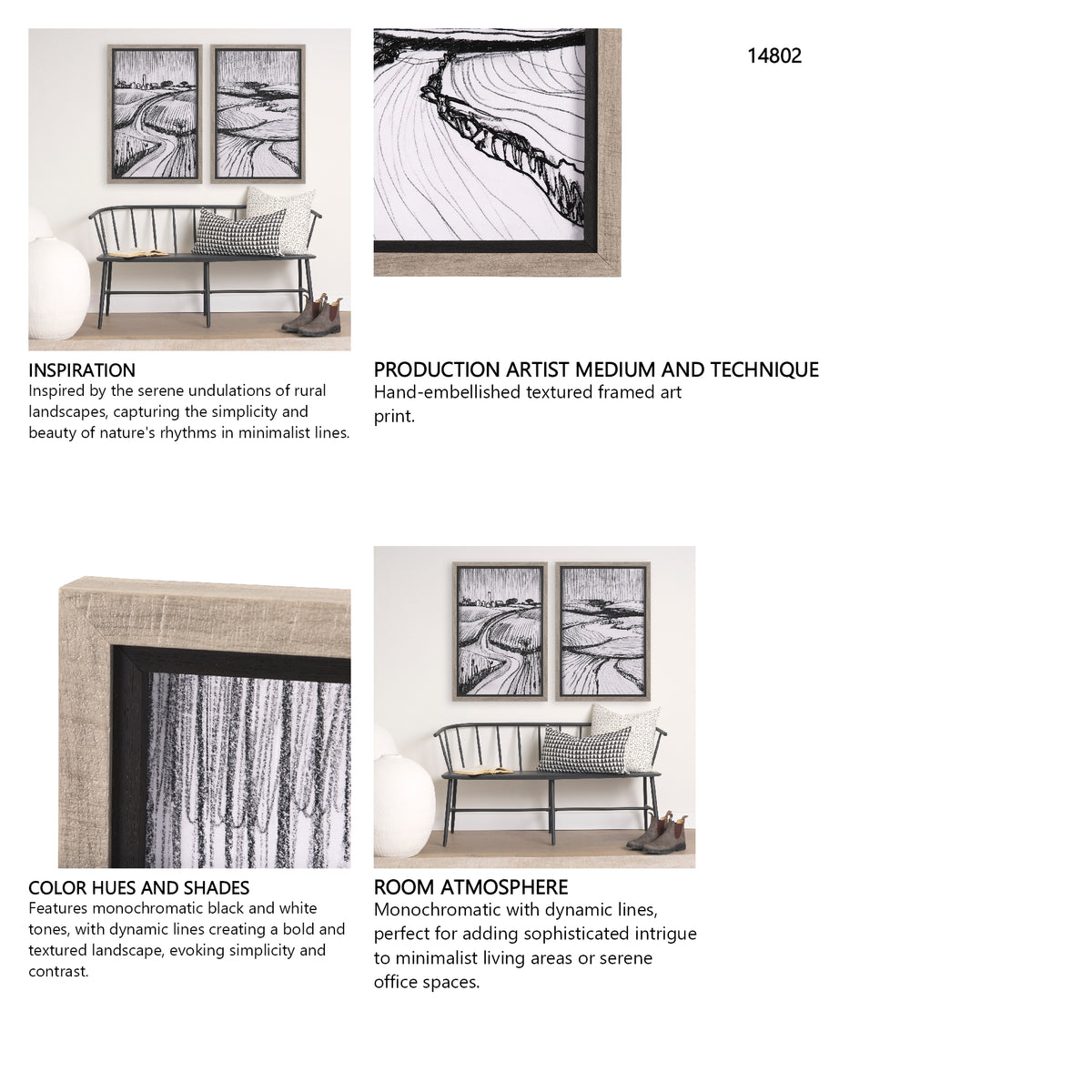 Rural Sketch-I by Mercana Studio a Hand Embellished Textured Framed Art Print from Mercana - Luna Furniture