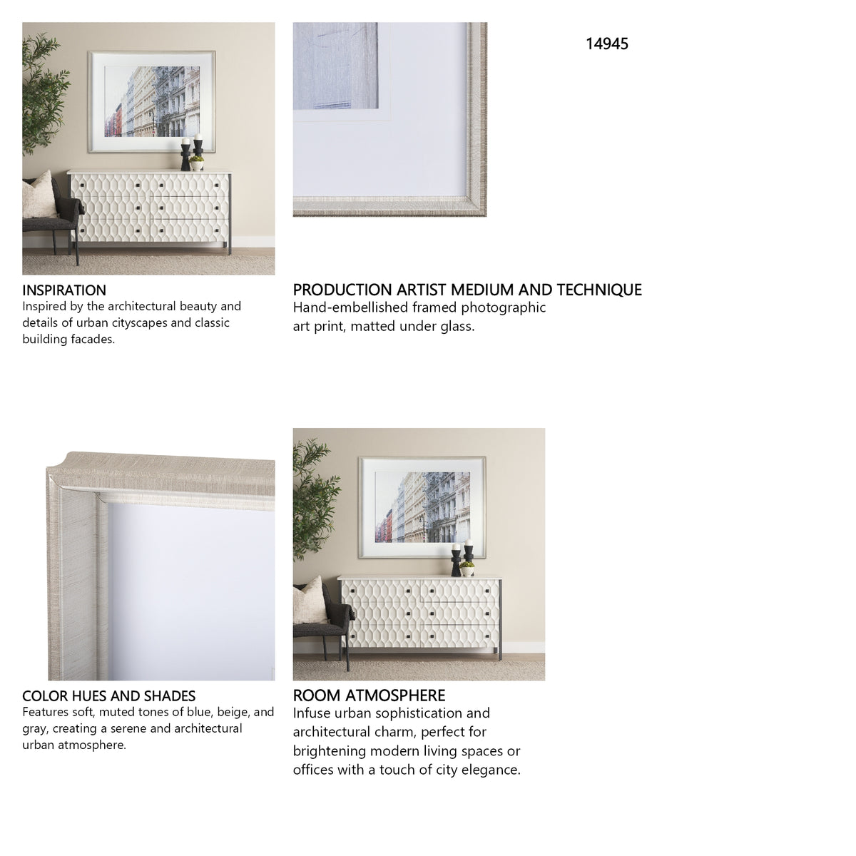 Fresh Facade - Hand Embellished Textured Framed Photo Art Print Matted under Glass from Mercana - Luna Furniture